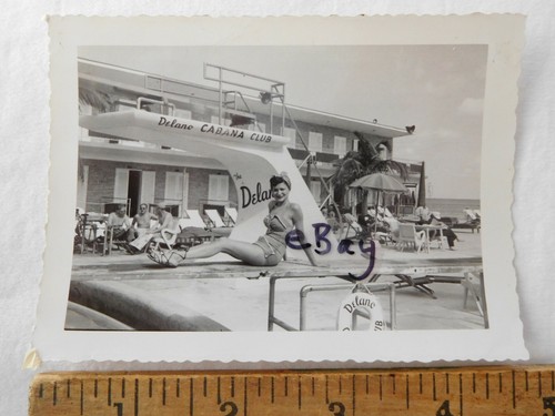 The Delano Cabana Club Swimming Pool Leggy Woman Swimsuit Miami ? Snapshot Photo - Picture 2 of 5