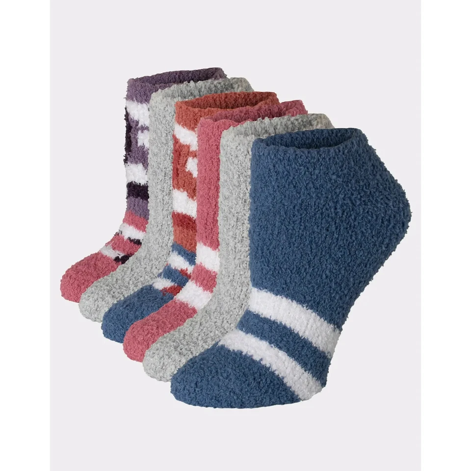 Hanes® 女式超柔软冬季舒适模糊不露拖鞋袜 -- 6 对 — 第 3/4 张图片