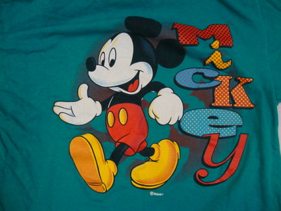 Vintage Mickey Walt Disney Pocket Tee Happy Kids Amusement Park T 