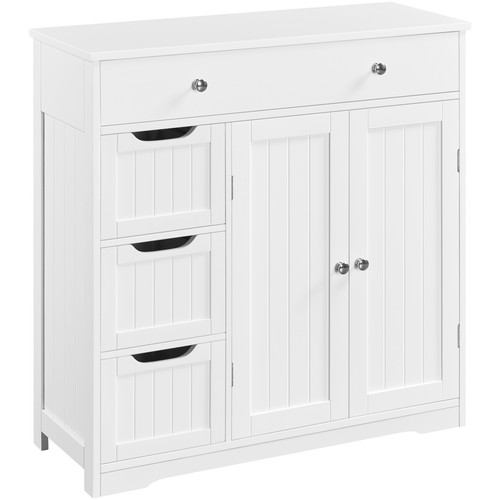 Floor Cabinet Free-Standing Practical Storage Cabinet with 4 Drawers and 2 Doors