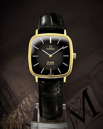 Authentic' OMEGA DE VILLE QUARTZ BLACK TWO TONE DIAL MEN'S WATCH_MSRP $1700