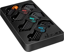 36PC Allen  Set, SAE & Metric Hex Key Set Torx Star Key Set, Long Arm Ball Head