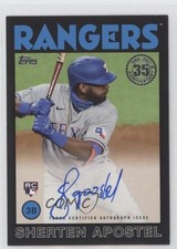 2021 Update 1986 Topps Baseball Black 17/199 Sherten Apostel #86B-SA Auto 0nr3