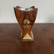 Bakhoor Wooden Arabic Incense Burner Vintage Home Decor Brass Made In Pakistan