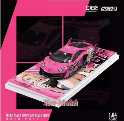 Cool Car 1:64 Lamborghini Bull GT EVO driving force Alloy Car Model Gifts Pink