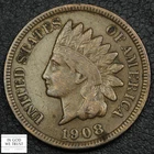 New Listing1908 S Indian Head Copper Cent 1C
