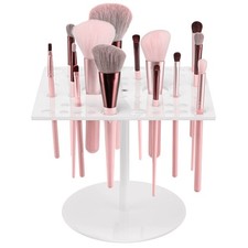 Jetec 54 Holes Acrylic Brush Holder Makeup Drying Rack White