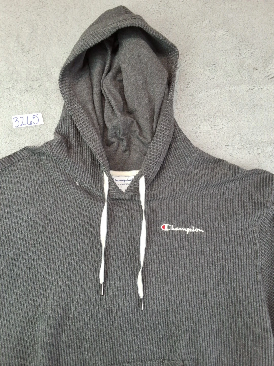 VETEMENTS Maglione Champion adulto grande grigio pullover felpa con cappuccio misto cotone sensazione rialzata