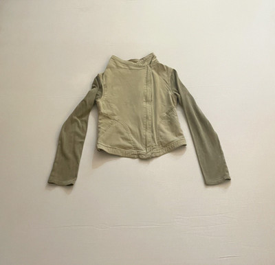 Thread & Supply Olive Green 100% Cotton Biker Style Zippered Jacket Small Punk