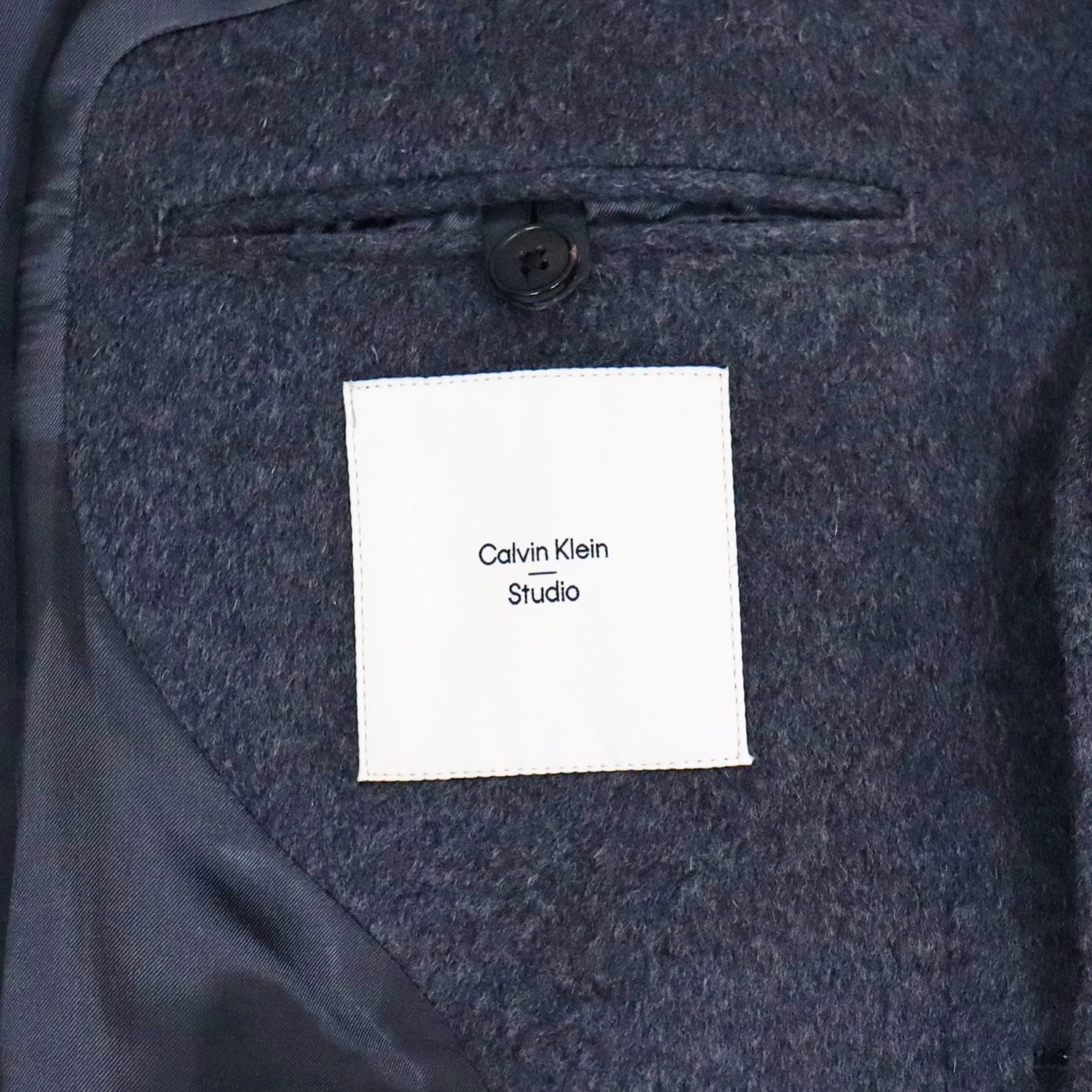 NWOT Mens Cashmere Blend Overcoat XS Dark Gray Coat Calvin Klein Studio Topcoat - product detail image 2