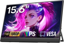15.6'' Portable Monitor, FHD 1080P IPS HDR Travel Display, USB-C  HDMI