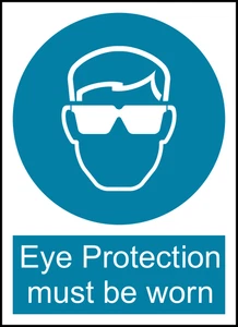 Eye Protection Must Be Shown Safety PPE Warning Self Adhesive Vinyl Sticker