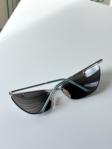 DIOR FLASH Rimless Tined Black / Blue Sunglasses Y2K - Picture 15 of 17