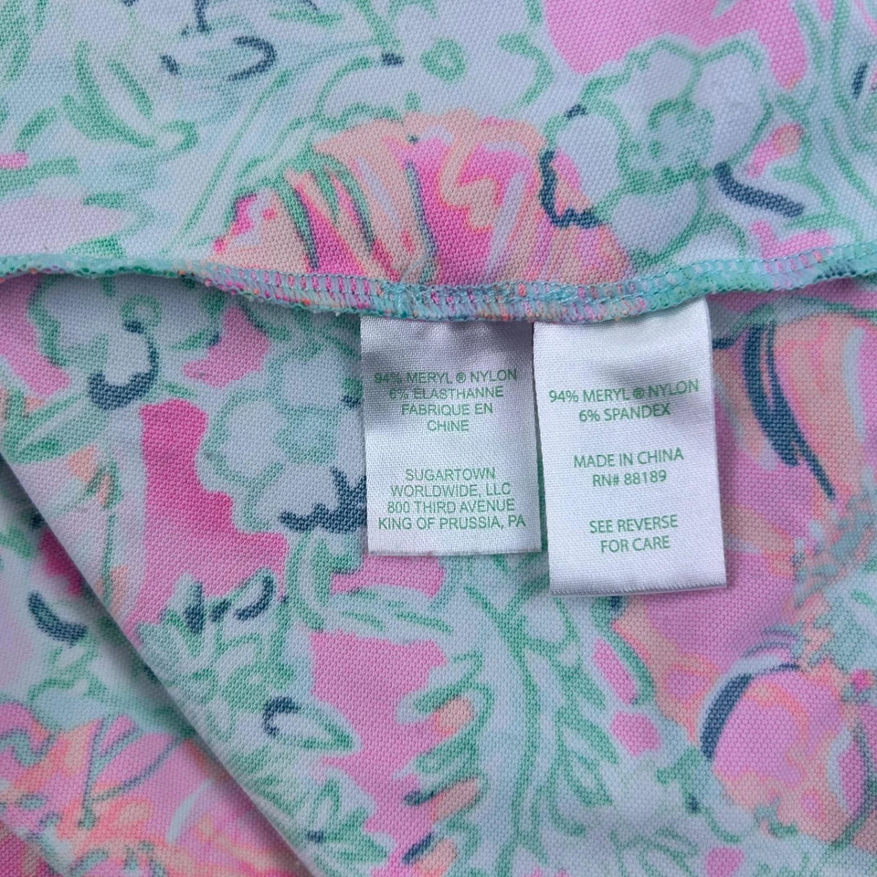 Vestido Lilly Pulitzer Mujer XXL Rosa Floral Cuello Barco Mangas 3/4 Pullover Foto 4 de 4