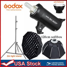 US Godox SK400II 400W Strobe Modeling Lamp with 120cm softbox tripod for Studio