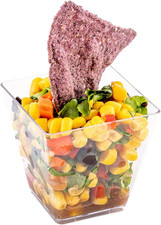 -5 Ounce Kova Cups, 20 Square Medium Appetizer Cups - Durable, Disposable, Clear