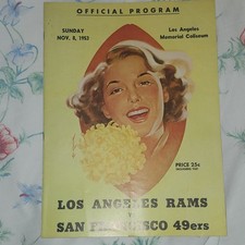 Rams vs 49ers NFL Original Program Nov 8 1953 Los Angeles Memorial Coliseum