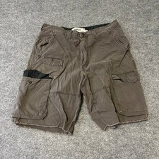Levi's Cargo Shorts Mens Size 36 Brown Workwear Cotton Utility Frayed Hem Faded
