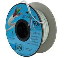 18AWG Low Voltage LED Cable 4 Conductor In-Wall Jacketed Pure Copper Speaker ...