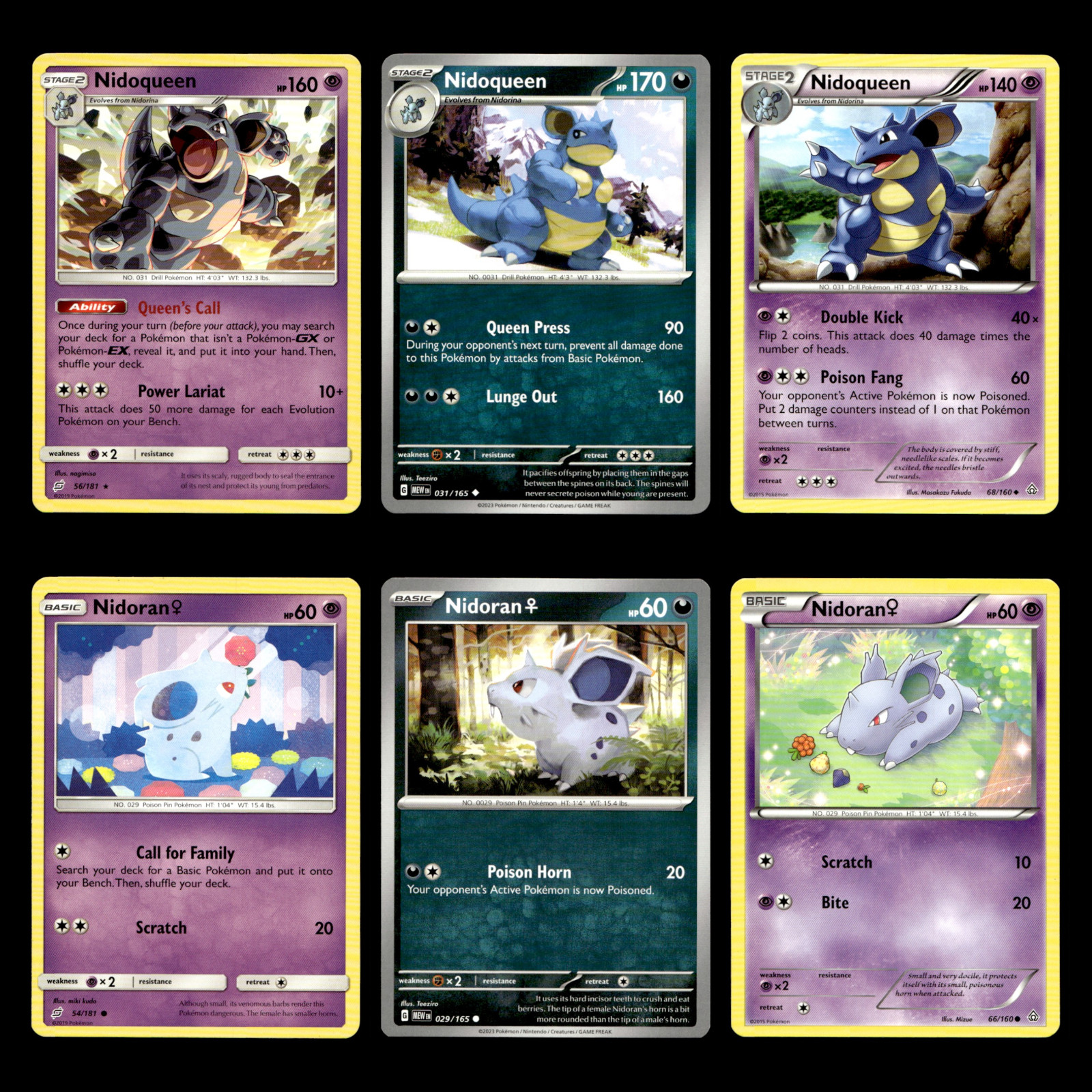 6x Nidoqueen Lot 56 Sun Moon Team Up Pokemon Cards Collection Set Deck Building
