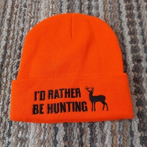 I'd rather be Hunting Orange Beanie Hat 