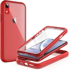 JETech Case for iPhone XR 6.1-Inch with Built-in Anti-Scratch Screen Red 