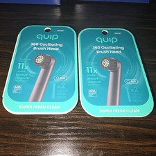 Quip 360 Oscillating Soft Brush Head Refills Lot of 2 4 Total Heads Black NIB