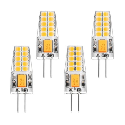4 Packs G4 LED Bulb 4.5W Equivalent to 45W T3 JC Type Bi-Pin G4 Base Halogen ...