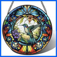 Vibrant Hummingbird Stained Glass Suncatcher - Perfect Gift for All Occasions