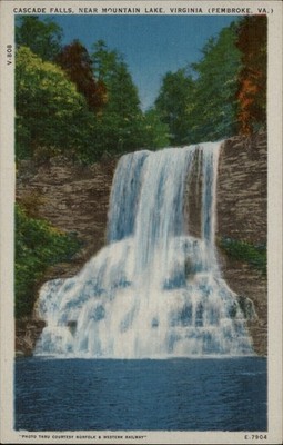 Virginia near Mountain Lake Cascade Falls ~ postcard sku949
