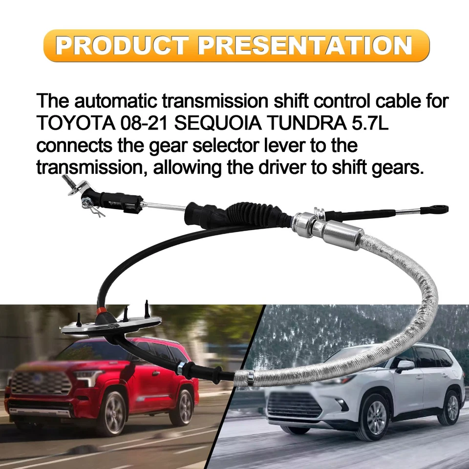 For TOYOTA 2008-2021 SEQUOIA TUNDRA 5.7L ATM CONTROL SHIFTER CABLE 33820-0C090 - Image 4 of 4