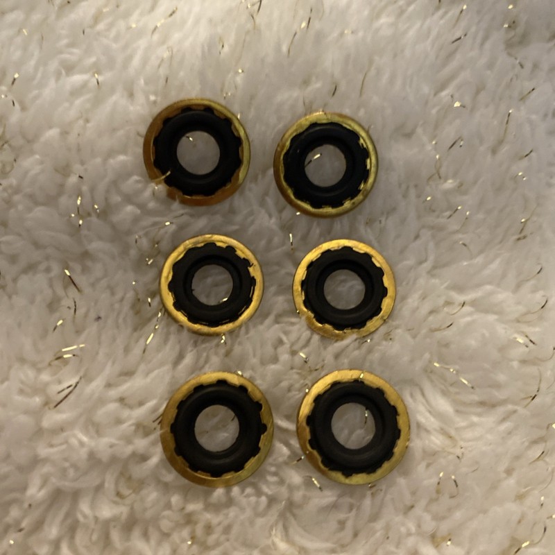 Brand New !! Brass Oxygen Regulator Washer With Rubber Ring - Pack Of 6!!