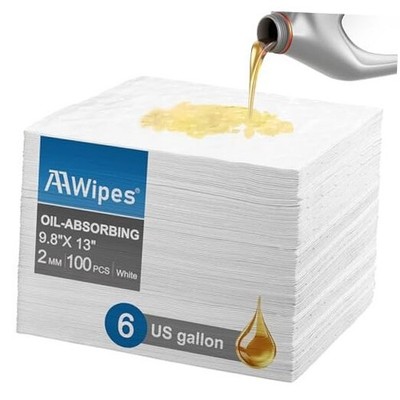  Oil Absorbent Pads Garage Accessories Oil Spill Control 1 Count (Pack of 100)