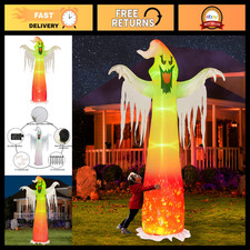 9 FT Halloween Inflatable Ghost Decoration with LED Lights for Outdoor Yard Part