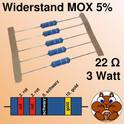 1/5/10/20x Leistungs Widerstand 3W MOX 0,1 Ohm - 390 kOhm 5% axial Resistor THT