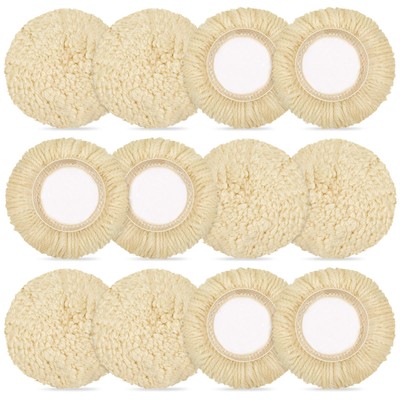 12 Pcs 3 Inch Polishing Pad Buffing Pads Kit Wool Polishing Pad Hook Loop Buf...