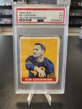 1948 LEAF #1 SID LUCKMAN PSA 1.5 BEARS RC HOF YELLOW BACKGROUND