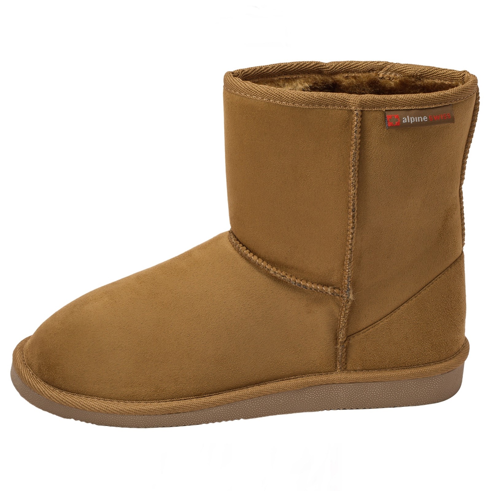 Botas cortas de invierno Alpine Swiss Laura para mujer | Gamuza sintética forradas Sherpa al tobillo