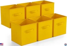 Sorbus 6-Pack Foldable Fabric Storage Cubes - 11" Dark Yellow Organizing Baskets