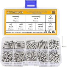 Sutemribor 320 Pieces M3 Stainless Steel Button Head Hex Socket Head C