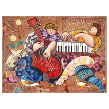 Dorit Levy- Hand Embelished Serigraph on Canvas "Jazz Dancers"