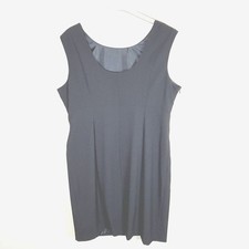 Rafaella Womens Black Sz 18W Scoop Neck Ruched Side Zipper Sleeveless Dress