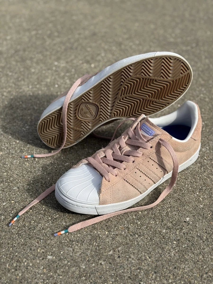 Adidas Superstar Vulc ADV Mens Sz 6.5 Womens Sz 7.5 Pale Pink Suede Skate Shoes adidas Superstar Vulc Pale Pink for Sale | Authenticity  main image 2