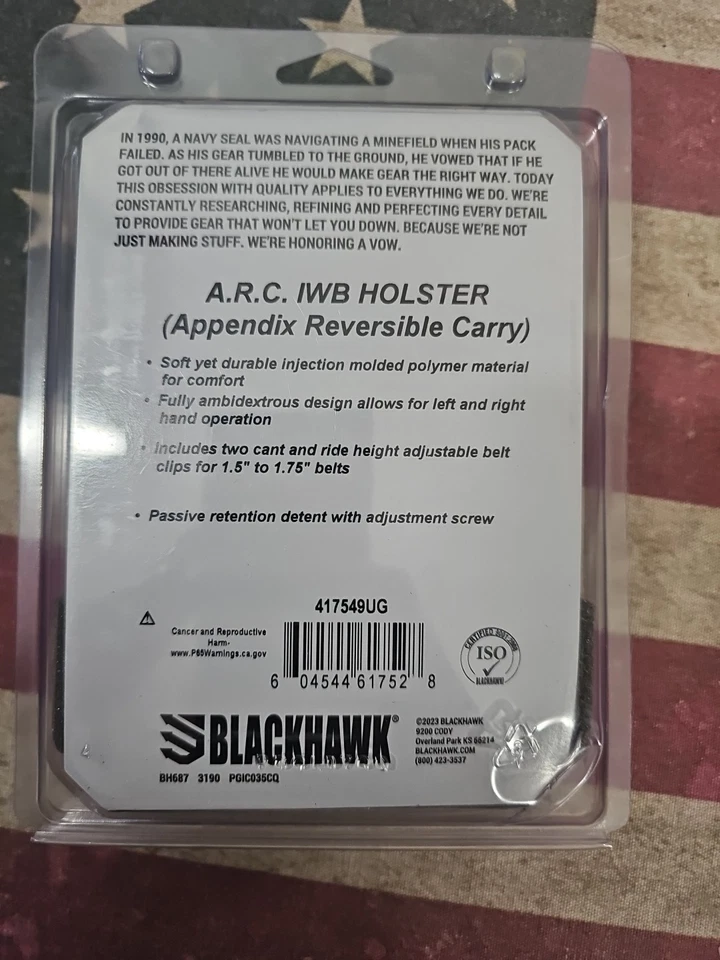 Blackhawk A.R.C Ruger LC9 / LC380 (IWB) Holster #417549UG  - Image 3 of 4