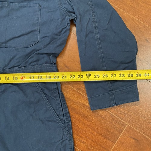 CE Schmidt Coveralls Mens Large Short Durable Jumpsuit Workwear Navy Blue Cotton - Picture 10 of 20