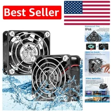 Ultimate 60mm  Waterproof Cooling Fan - Ideal for RV, Solar Battery, 2-Pack