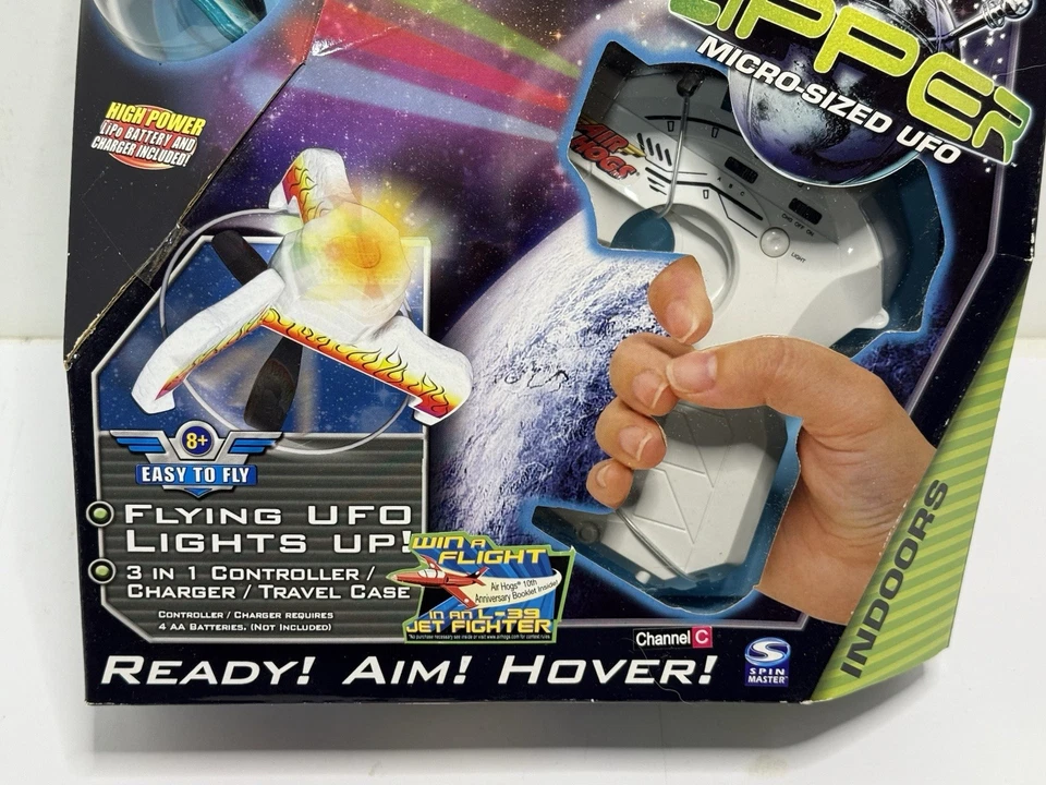 New Air Hogs RC Zipper Micro Sized Indoor Flying Light Up UFO NIB - Image 3 of 4