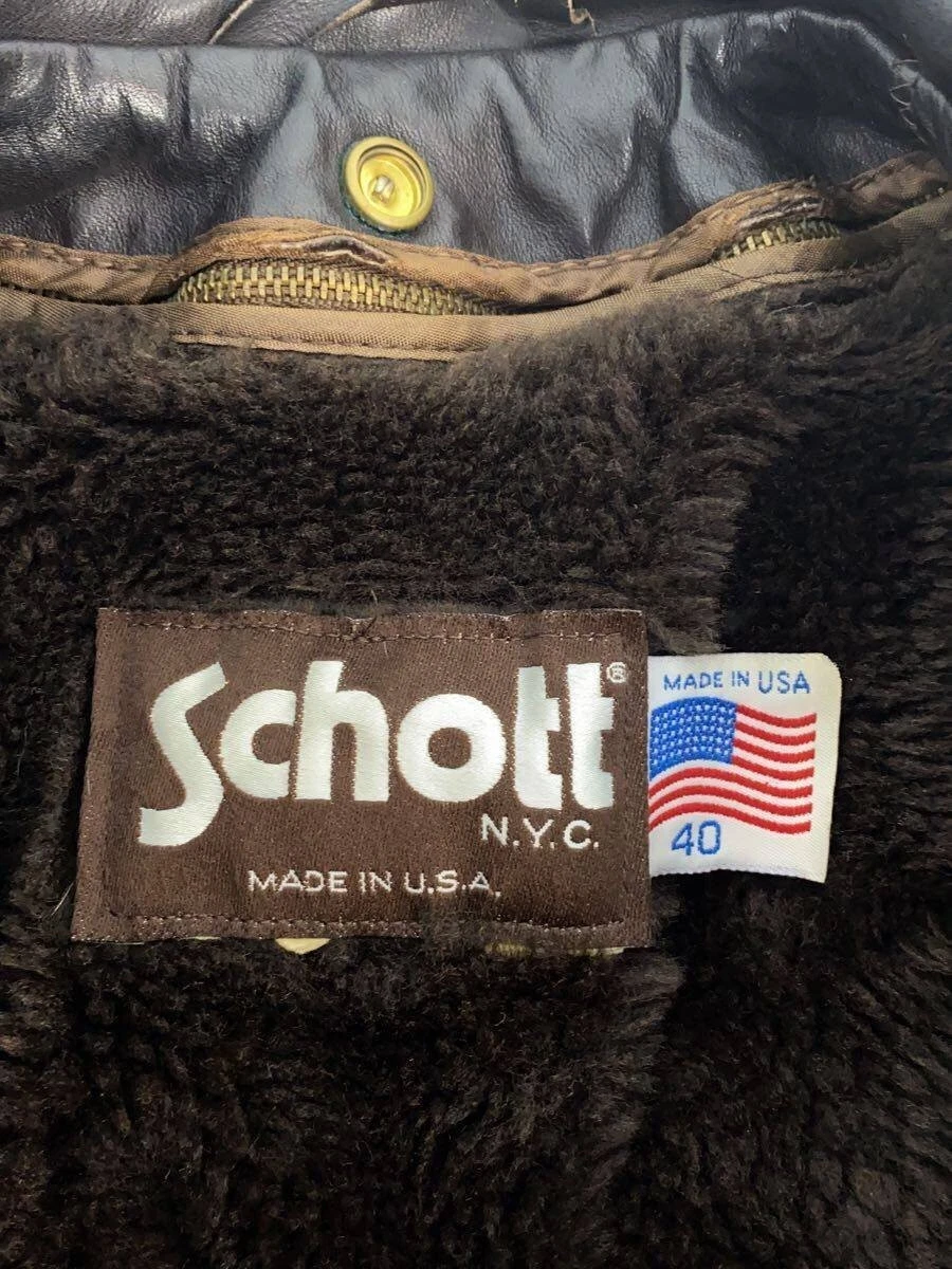 Chaqueta de cuero Schott Blouson 40 gamuza marrón