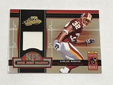 2005 Playoff Absolute Football Rookie Relic - Carlos Rogers RC - Redskins