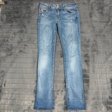 Hudson Ginny Crop Straight Jeans Blue Denim Womens Size 27 WC215DIS Made in USA